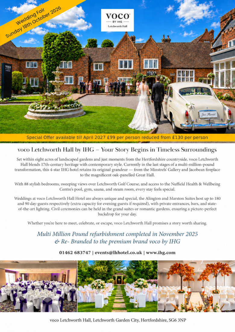 Wedding Offer in voco Letchworth Hall Hotel